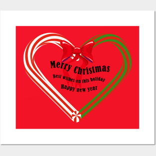 Merry Christmas Candy Cane T-Shirt Posters and Art